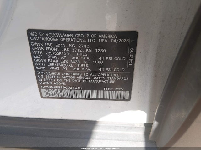 Aukcja sprzedaży 2023 Volkswagen Id.4 Awd Pro S, vin: 1V2WNPE86PC027648, numer aukcji: 45682989