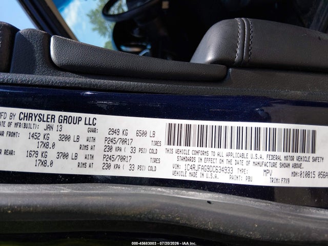 Продаж на аукціоні авто 2013 Jeep Grand Cherokee Laredo, vin: 1C4RJFAG9DC634933, номер лоту: 45683003