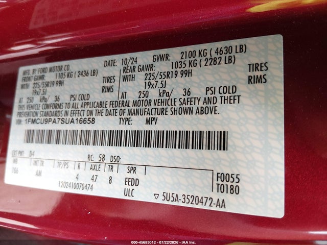 Ford Escape St-line Elite 2025 1FMCU9PA7SUA16658 Image 9