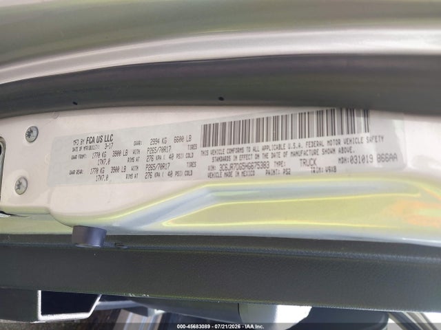 45683089 :رقم المزاد ، 3C6JR7DG5HG675383 vin ، 2017 Ram 1500 مزاد بيع