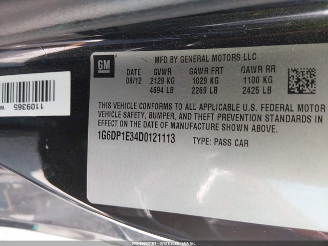Aukcja sprzedaży 2013 Cadillac Cts Premium, vin: 1G6DP1E34D0121113, numer aukcji: 45683161