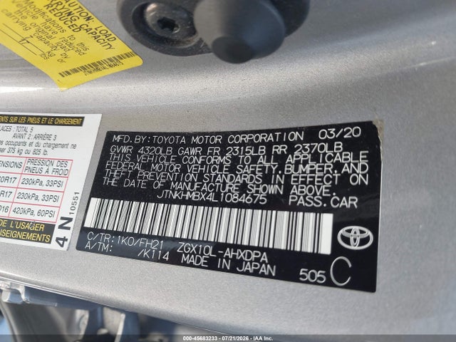 JTNKHMBX4L1084675 Toyota C-HR LE