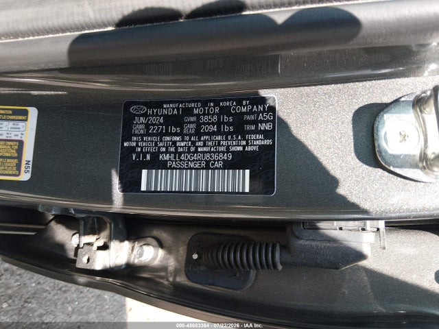 45683364 :رقم المزاد ، KMHLL4DG4RU836849 vin ، 2024 Hyundai Elantra Se مزاد بيع