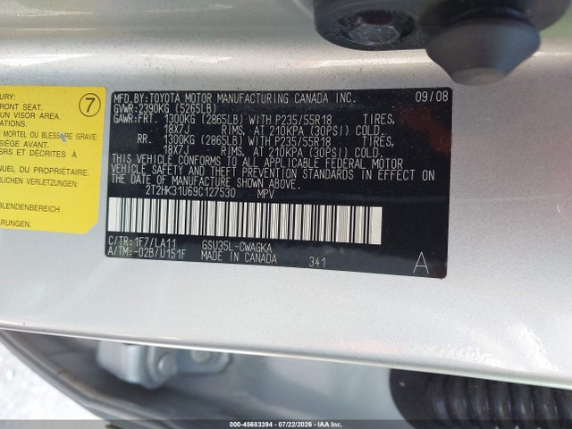 Продажа на аукционе авто 2009 Lexus Rx 350, vin: 2T2HK31U69C127530, номер лота: 45683394