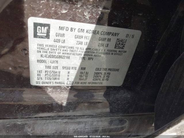KL4CJGSB5GB622166 Buick Encore Leather