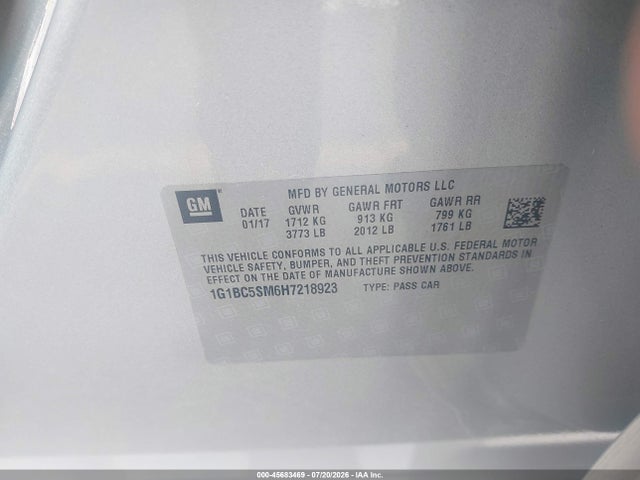 Chevrolet Cruze Ls Auto 2017 1G1BC5SM6H7218923 Image 9