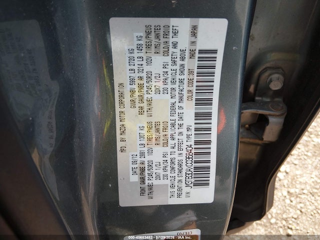 45683482 :رقم المزاد ، JM3TB3DAXC0368404 vin ، 2012 Mazda Cx-9 Grand Touring مزاد بيع