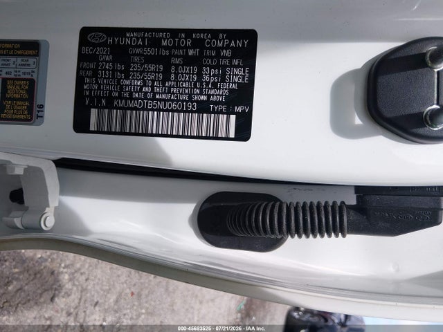45683525 :رقم المزاد ، KMUMADTB5NU060193 vin ، 2022 Genesis Gv70 2.5t Awd مزاد بيع