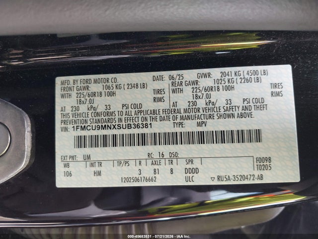 Ford Escape St-line 2025 1FMCU9MNXSUB36381 Image 9