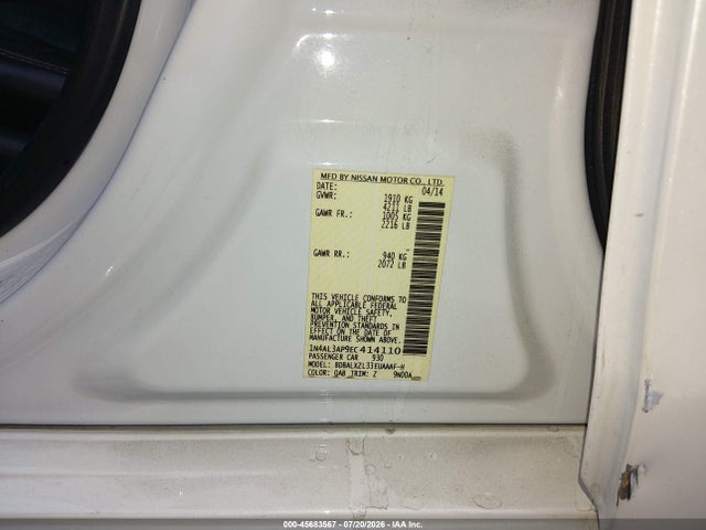 Nissan Altima 2.5 Sl 2014 1N4AL3AP9EC414110 Image 9