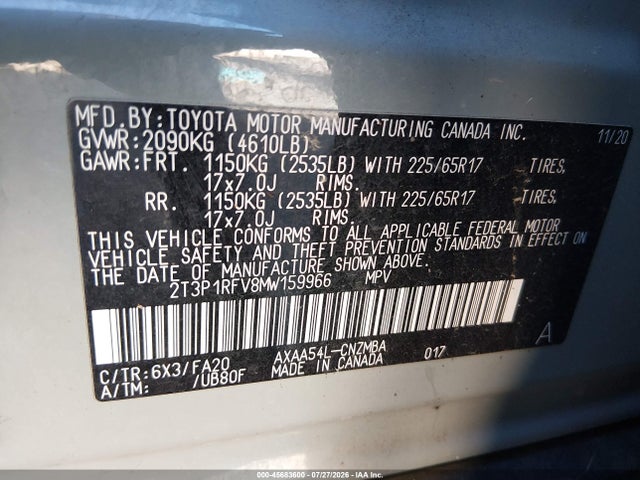 Toyota Rav4 Xle 2021 2T3P1RFV8MW159966 Image 9