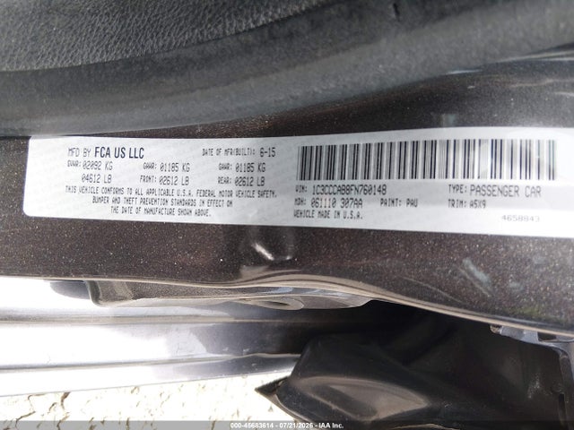 45683614 :رقم المزاد ، 1C3CCCAB8FN760148 vin ، 2015 Chrysler 200 Limited مزاد بيع