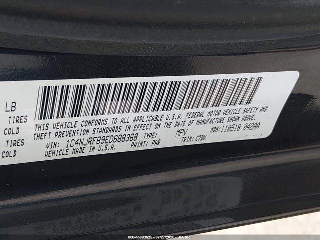 Продаж на аукціоні авто 2014 Jeep Patriot Latitude, vin: 1C4NJRFB9ED688368, номер лоту: 45683625