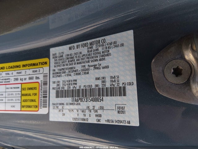 Продажа на аукционе авто 2026 Ford Mustang Gt Fastback, vin: 1FA6P8CF3T5400054, номер лота: 45683671