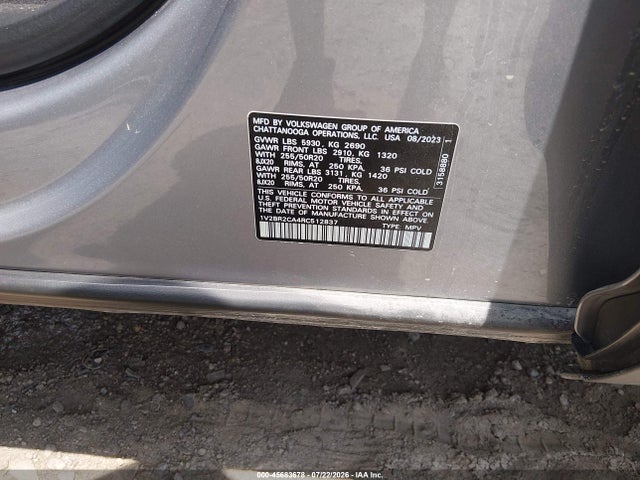 2024 Volkswagen Atlas 2.0t Sel მანქანა იყიდება აუქციონზე, vin: 1V2BR2CA4RC512837, აუქციონის ნომერი: 45683678