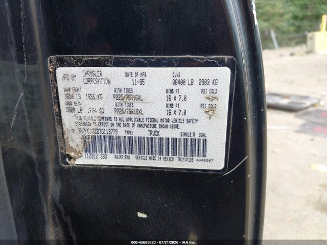 Aukcja sprzedaży 1996 Dodge Ram 1500, vin: 3B7HC13Z2TG113779, numer aukcji: 45683823