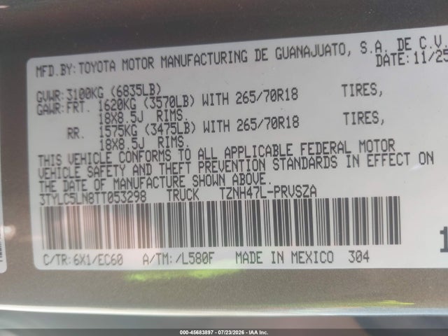 Aukcja sprzedaży 2026 Toyota Tacoma Hybrid Trailhunter, vin: 3TYLC5LN8TT053298, numer aukcji: 45683897