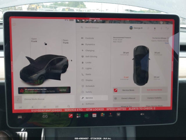 Продажа на аукционе авто 2021 Tesla Model Y Performance Dual Motor All-wheel Drive, vin: 5YJYGDEF9MF209893, номер лота: 45684057