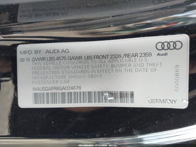 Audi A5 Premium Plus 2016 WAUSGAFR8GA024676 Image 9