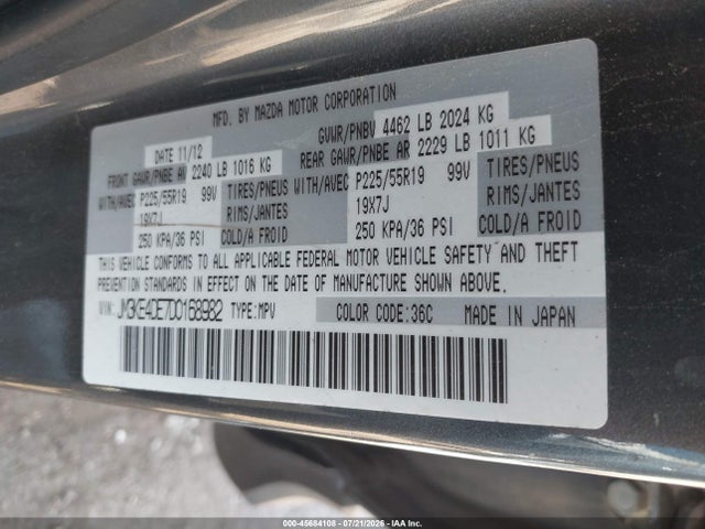 Продаж на аукціоні авто 2013 Mazda Cx-5 Grand Touring, vin: JM3KE4DE7D0168982, номер лоту: 45684108
