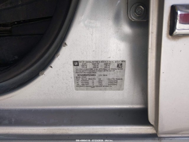Aukcja sprzedaży 2015 Gmc Sierra 1500 Slt, vin: 3GTU2VEC6FG104864, numer aukcji: 45684116
