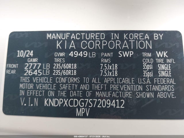 KNDPXCDG7S7209412 KIA Sportage Hybrid Sx-prestige