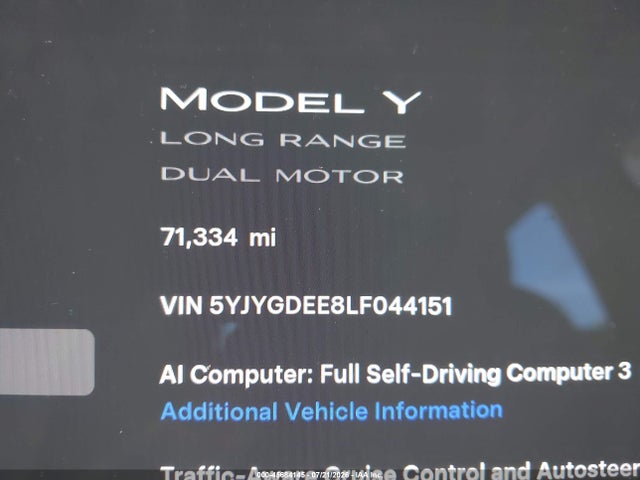 Продажа на аукционе авто 2020 Tesla Model Y Long Range Dual Motor All-wheel Drive, vin: 5YJYGDEE8LF044151, номер лота: 45684145