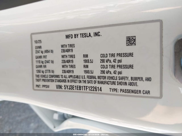 Tesla Model 3 Premium All-wheel Drive 2026 5YJ3E1EB1TF122614 Image 9