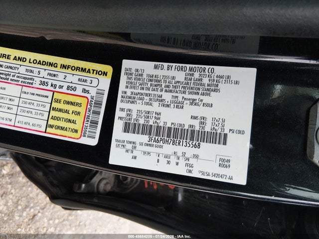 Ford FUSION SE 2014 3FA6P0H78ER135568 Image 9