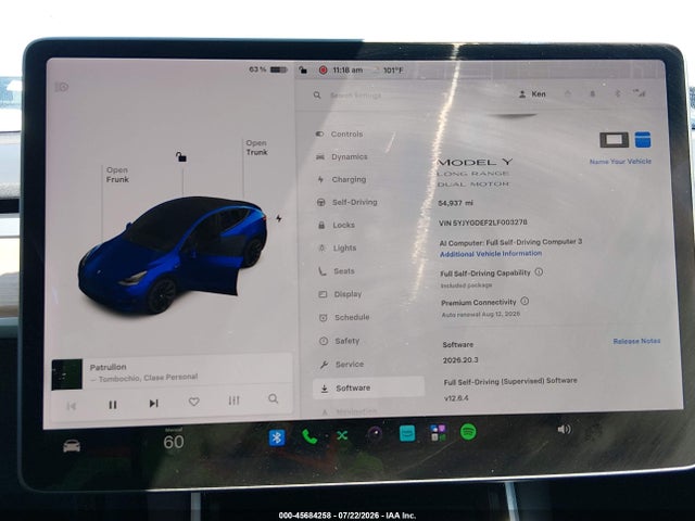 5YJYGDEF2LF003278 Tesla Model Y Long Range Dual Motor All-wheel Drive/performance Dual Motor All-wheel Drive
