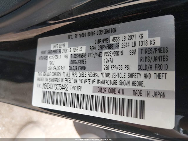 Продажа на аукционе авто 2016 Mazda Cx-5 Grand Touring, vin: JM3KE4DY1G0784482, номер лота: 45684268