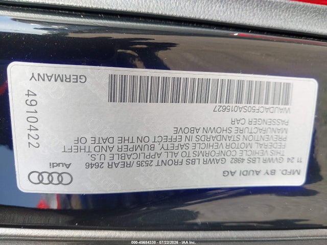 Aukcja sprzedaży 2025 Audi A5 Sportback Premium 45 Tfsi S Line Quattro S Tronic, vin: WAUDACF50SA015627, numer aukcji: 45684330