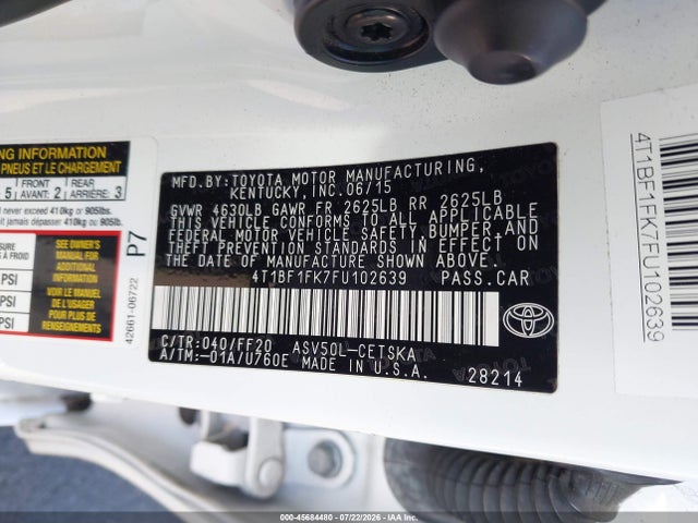 Toyota CAMRY SE 2015 4T1BF1FK7FU102639 Image 9