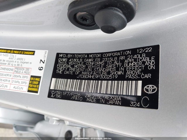 Toyota Corolla Hybrid Se 2023 JTDBDMHE9P3002519 Image 9