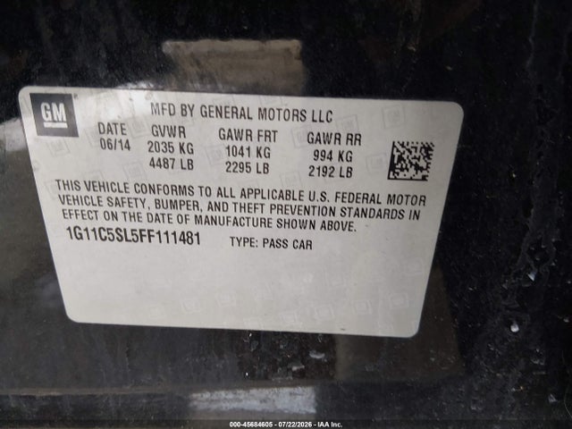 1G11C5SL5FF111481 Chevrolet MALIBU 1LT