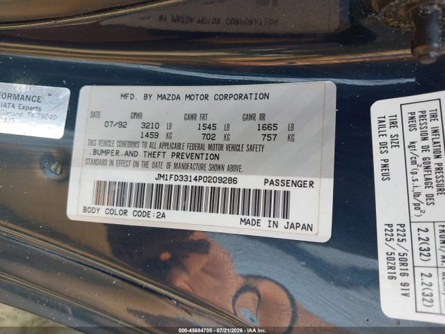 Продаж на аукціоні авто 1993 Mazda Rx7, vin: JM1FD3314P0209286, номер лоту: 45684705