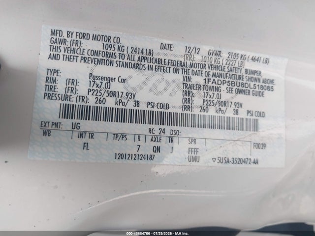 Продаж на аукціоні авто 2013 Ford C-max Hybrid Sel, vin: 1FADP5BU8DL518085, номер лоту: 45684706