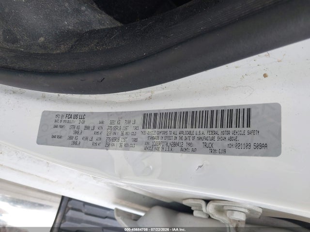 Aukcja sprzedaży 2020 Ram 1500 Laramie  4x4 6'4 Box, vin: 1C6SRFDT0LN280412, numer aukcji: 45684708