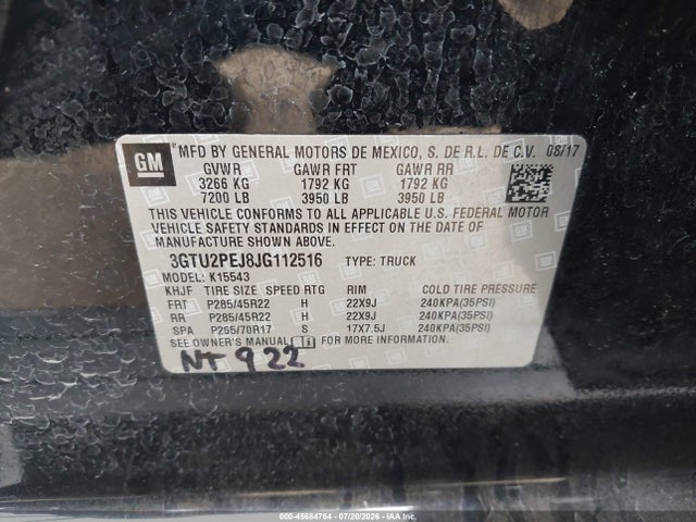 3GTU2PEJ8JG112516 GMC Sierra 1500 Denali