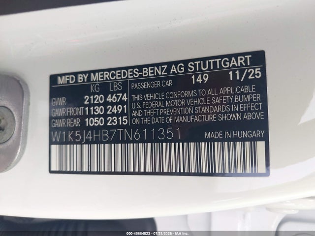 Продажа на аукционе авто 2026 Mercedes-benz Cla 250 Coupe 4matic, vin: W1K5J4HB7TN611351, номер лота: 45684823