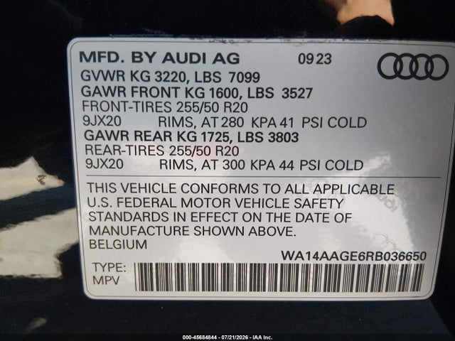 Audi Q8 E-tron Premium Quattro 2024 WA14AAGE6RB036650 Image 9