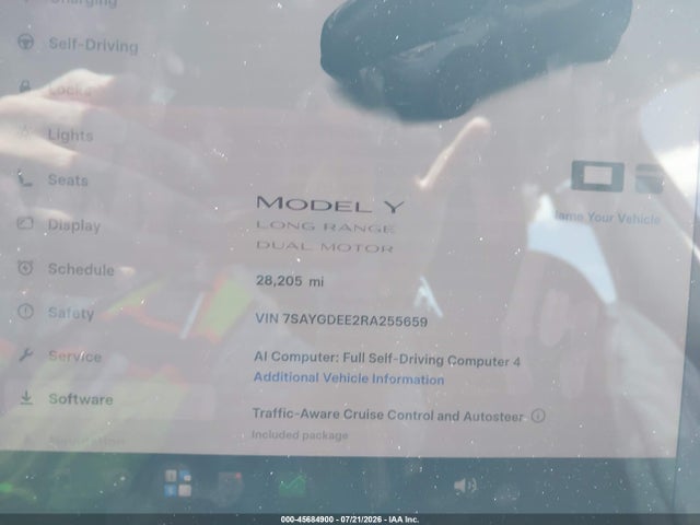45684900 :رقم المزاد ، 7SAYGDEE2RA255659 vin ، 2024 Tesla Model Y Long Range Dual Motor All-wheel Drive مزاد بيع