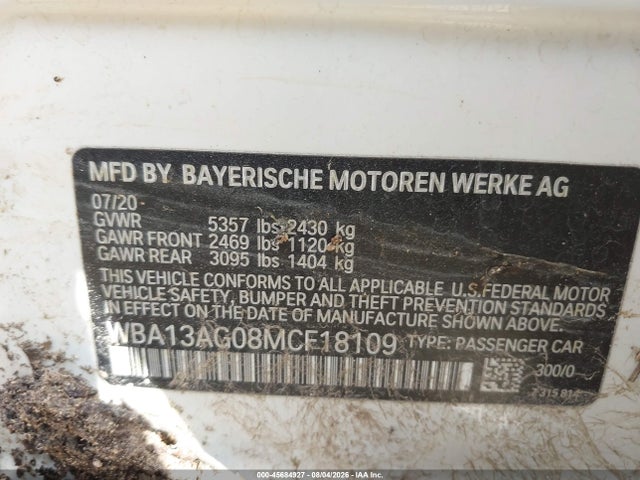 Aukcja sprzedaży 2021 Bmw 530e, vin: WBA13AG08MCF18109, numer aukcji: 45684927