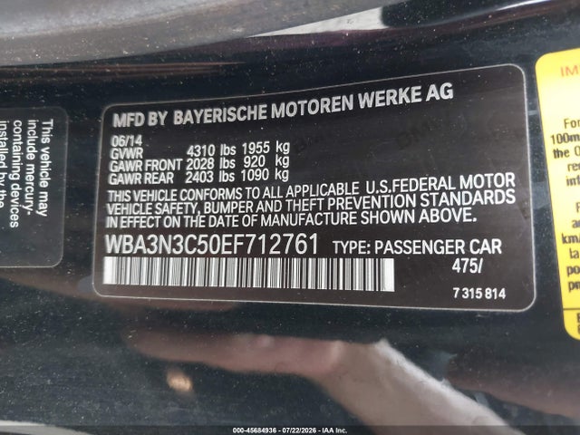 Продаж на аукціоні авто 2014 Bmw 428i, vin: WBA3N3C50EF712761, номер лоту: 45684936