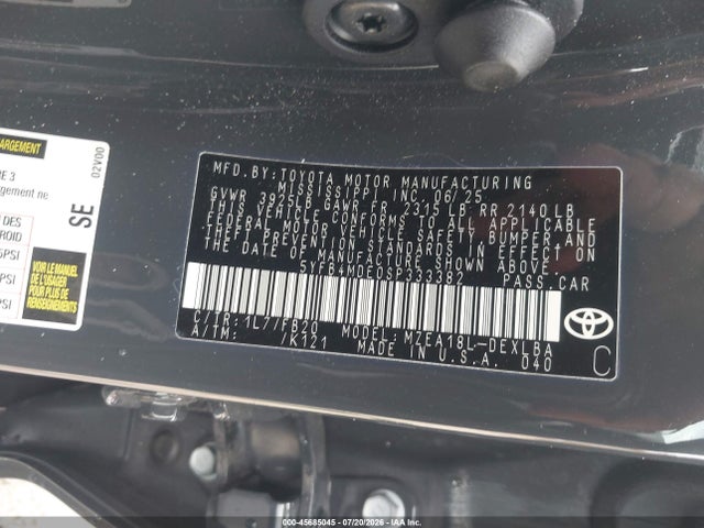 Toyota COROLLA LE 2025 5YFB4MDE0SP333382 Image 9