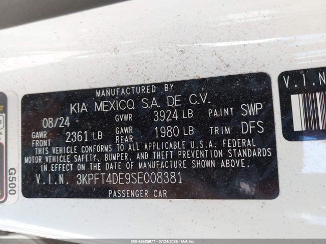 KIA K4 Lxs 2025 3KPFT4DE9SE008381 Image 9