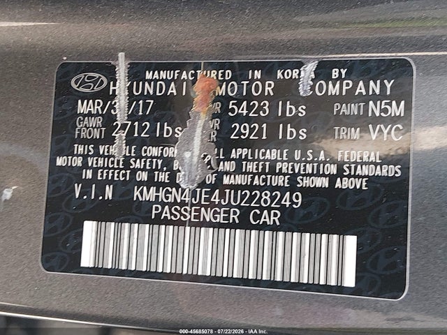 Продажа на аукционе авто 2018 Genesis G80 3.8, vin: KMHGN4JE4JU228249, номер лота: 45685078