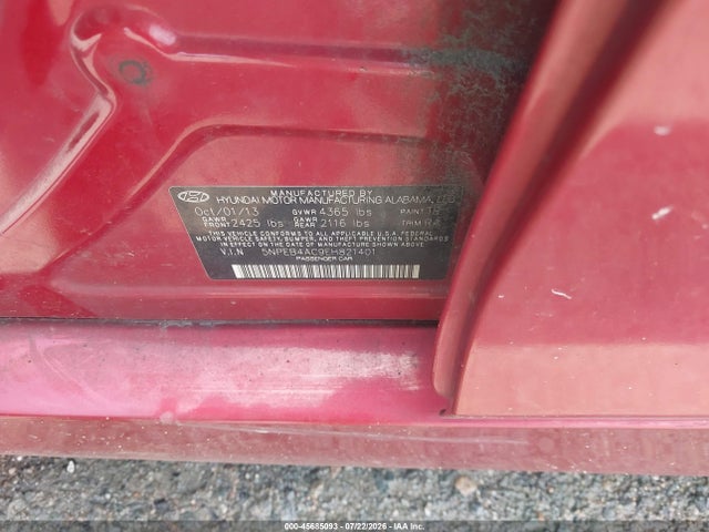Hyundai SONATA GLS 2014 5NPEB4AC9EH821401 Image 9