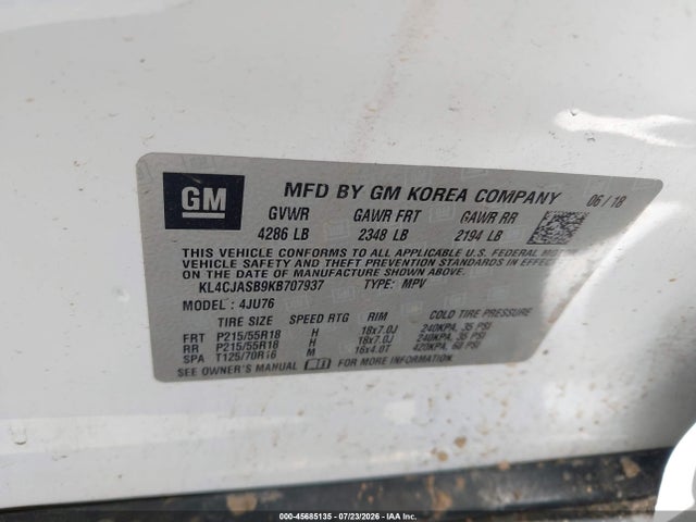 Buick Encore Fwd Preferred 2019 KL4CJASB9KB707937 Image 9