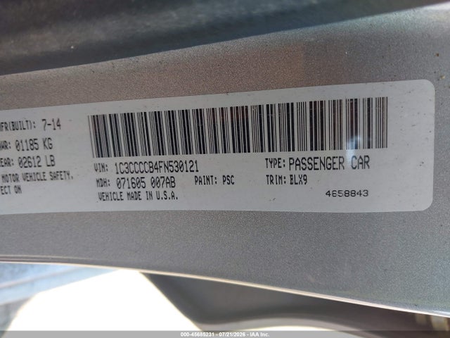 45685231 :رقم المزاد ، 1C3CCCCB4FN530121 vin ، 2015 Chrysler 200 C مزاد بيع
